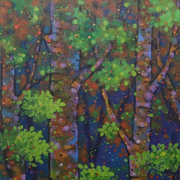 Alternate image for Acrylic Forest Painting from Java Re-Blooming