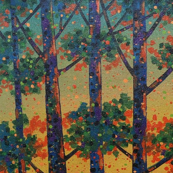 Alternate image for Acrylic Nature Painting on Canvas Sengon Forest