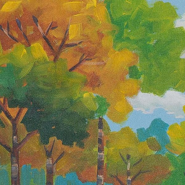Alternate image for Warm-Toned Unstretched Signed Acrylic Impressionist Painting Life Guider