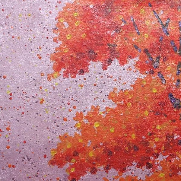 Alternate image for Acrylic Tree Painting on Canvas from Java Focus of Interest