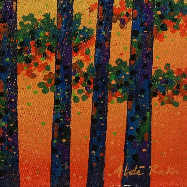 Alternate image for Acrylic Nature Painting on Canvas Sengon Forest