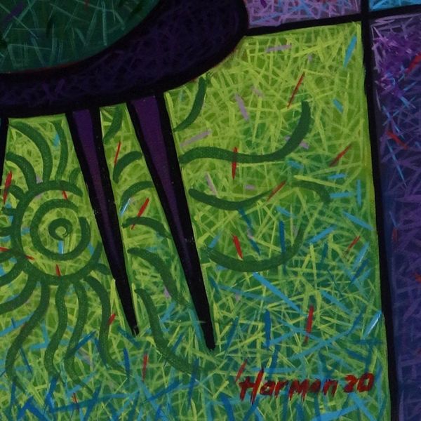 Alternate image for Colorful Modern Painting of a Young Woman from Bali Fall in Love
