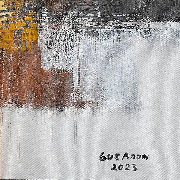 Alternate image for Signed Unstretched Vibrant Abstract Acrylic Painting Along the Time
