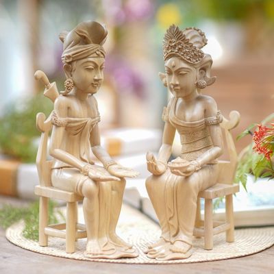 Alternate image for Handmade Crocodile Wood Wedding Sculptures Pair Wedding Ceremony