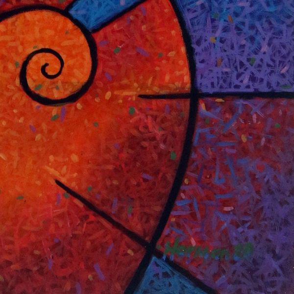 Alternate image for Signed Original Cubist Fine Art Painting from Java Intimacy