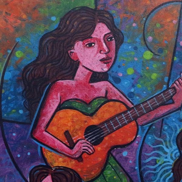 Alternate image for Original Painting of a Balinese Womens Musical Group Harmony of a Concert