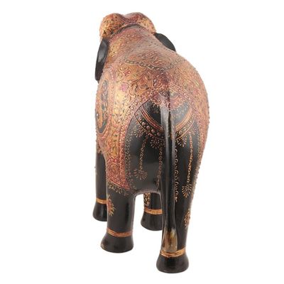 Alternate image for Hand-Painted Wood Sculpture Royal Elephant of Jaipur