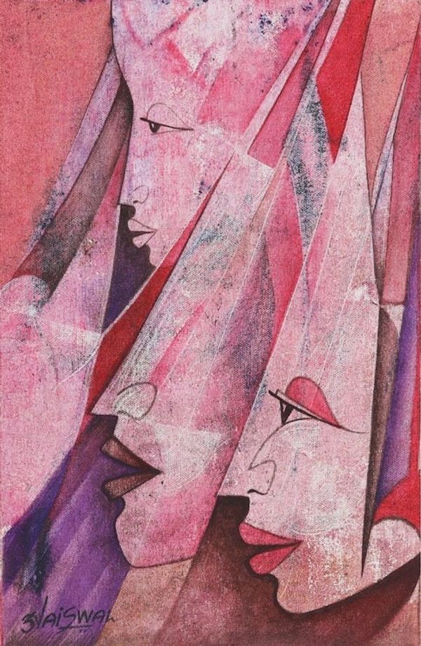 Alternate image for Original Acrylic Painting from India Go with the Flow II