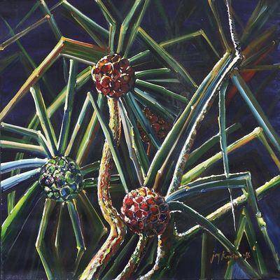 Alternate image for Signed Painting of Blackberry Plants from India Temptations