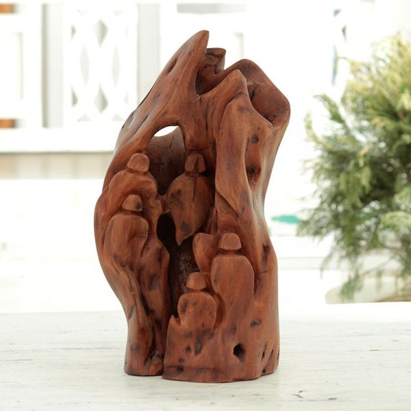 Alternate image for Wavy Tun Driftwood Sculpture Crafted in India Cherished Memories