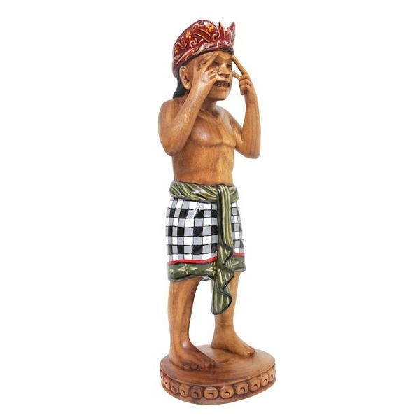 Alternate image for World Peace Project Balinese Hand-Carved Wood Sculpture One of Tri Kaya Parisudha
