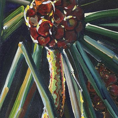 Alternate image for Signed Painting of Blackberry Plants from India Temptations