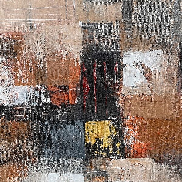 Alternate image for Signed Unstretched Brown and Beige Abstract Acrylic Painting Natural