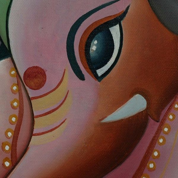 Alternate image for Oil Expressionist Painting of Vinayak from India Benevolent Vinayak
