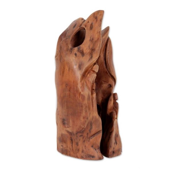 Alternate image for Wavy Tun Driftwood Sculpture Crafted in India Cherished Memories