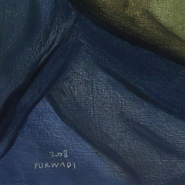 Alternate image for Signed Expressionist Painting of a Nude Woman from Bali Back of a Model