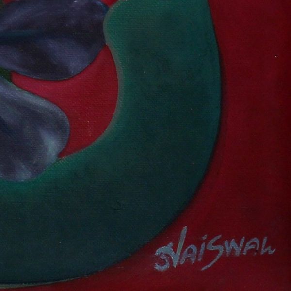 Alternate image for Floral Expressionist Painting of Faces from India Siddi Vinayak