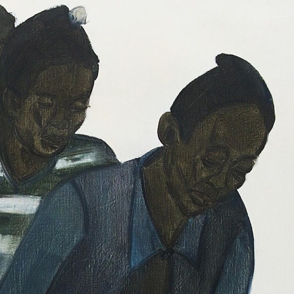 Alternate image for Expressionist Painting of Women Peeling Onions Peeling Onions