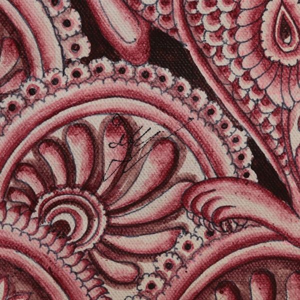 Alternate image for Acrylic Kalamkari Folk Art Painting The Red Symphony