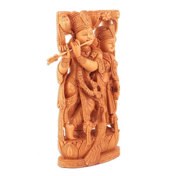 Alternate image for Hand Made Kadam Wood Sculpture Eternal Devotion