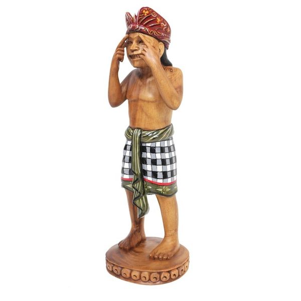 Alternate image for World Peace Project Balinese Hand-Carved Wood Sculpture One of Tri Kaya Parisudha