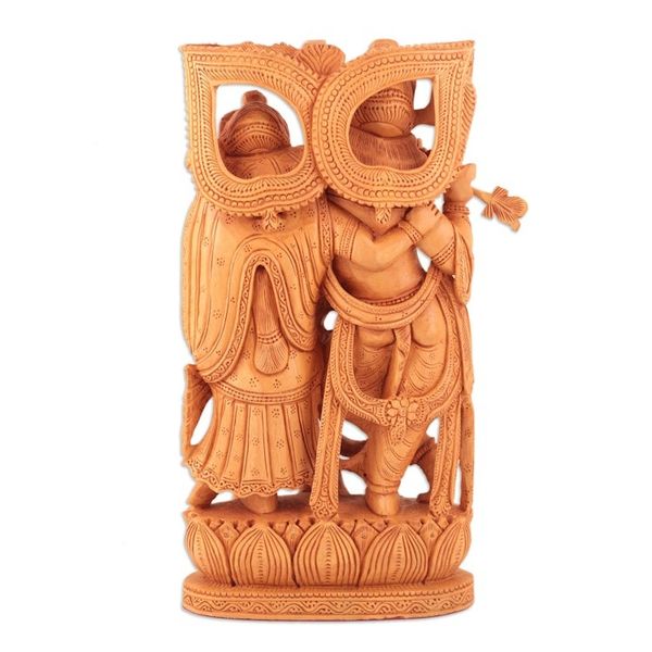 Alternate image for Hand Made Kadam Wood Sculpture Eternal Devotion