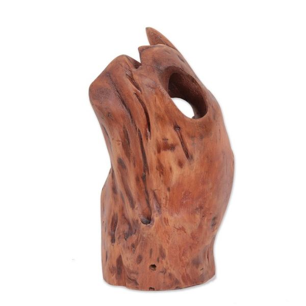 Alternate image for Wavy Tun Driftwood Sculpture Crafted in India Cherished Memories