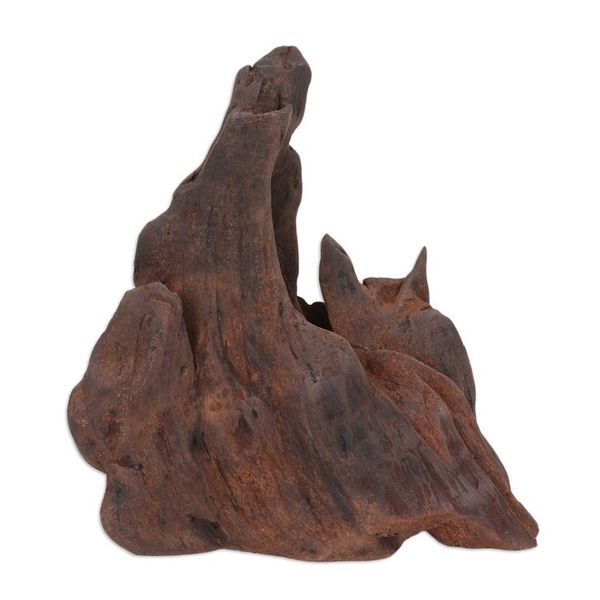 Alternate image for Indian Abstract Sculpture Crafted from Reclaimed Khair Wood Ecological Peak
