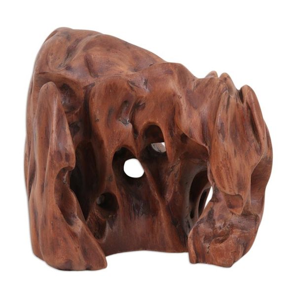 Alternate image for Abstract Sculpture Crafted from Reclaimed Tun Wood Eyes of Nature