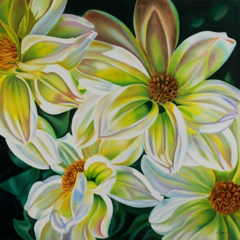 India Flower Painting 'Floral Season'