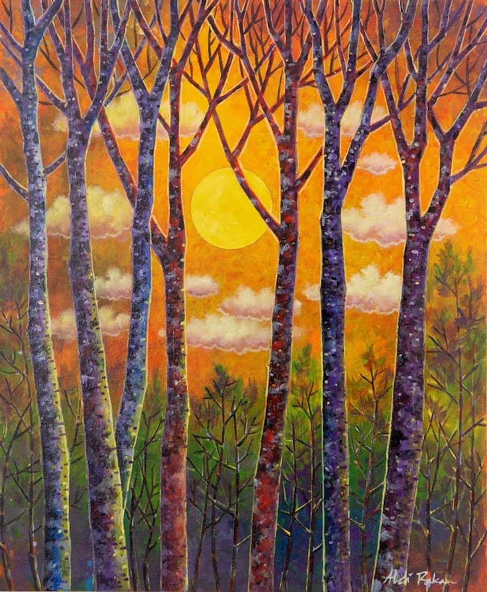 Nature Scene Original Acrylic Painting 'Beautifulness Sunrise'