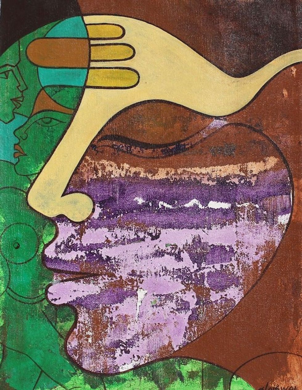 Expressionist Painting of Faces from India 'Moods II'