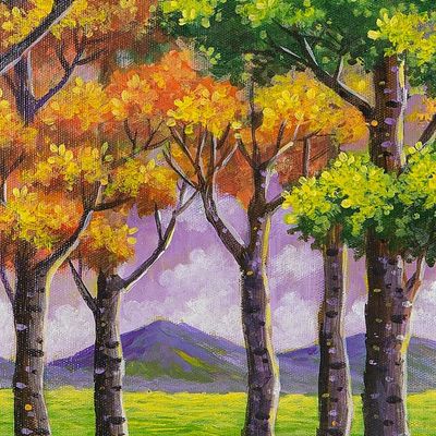 Alternate image for Tree-Themed Original Acrylic Painting A Difference