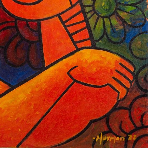 Alternate image for Cubist Acrylic Figure Painting from Java Kiss You