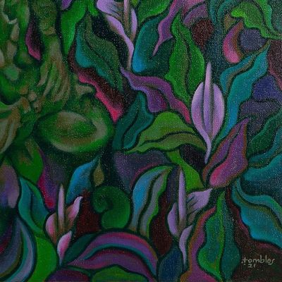 Alternate image for Acrylic Painting of Buddha in Jungle Natural Buddha