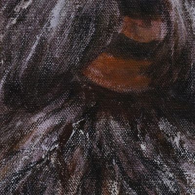 Alternate image for Signed Painting of a Sadhu in Earthtones from India Sadhu the Hermit I