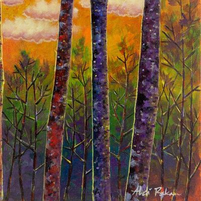 Alternate image for Nature Scene Original Acrylic Painting Beautifulness Sunrise