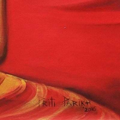 Alternate image for Portrait of Golden Buddha Meditating Signed Painting Buddha - Prince of Peace