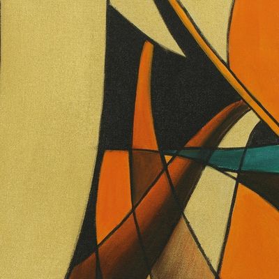 Alternate image for Signed Cubist Painting of Ganesha from India Grace