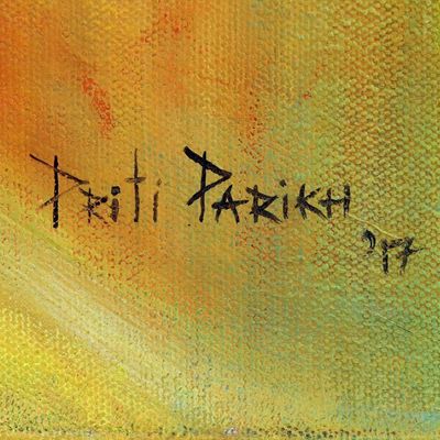 Alternate image for Signed Expressionist Painting of Lord Krishna from India Benevolent Krishna