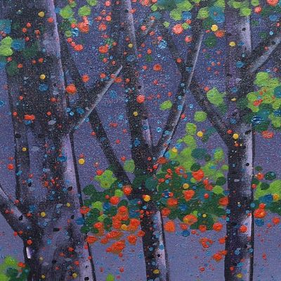 Alternate image for Javanese Acrylic Landscape Painting on Canvas Forest Coolness