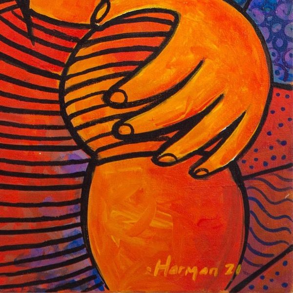 Alternate image for Romantic Acrylic Painting on Canvas Dayu and Made