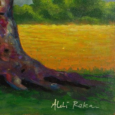 Alternate image for Original Signed Acrylic Landscape Painting Trees Always Give
