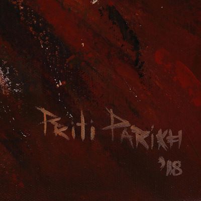 Alternate image for Colorful Expressionist Painting of a Sadhu from India Sadhu the Hermit III