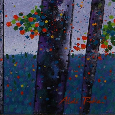 Alternate image for Javanese Acrylic Landscape Painting on Canvas Forest Coolness