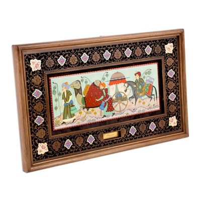 Alternate image for Painting in Traditional Uzbek Lacquer Miniature Art Style Caravan II