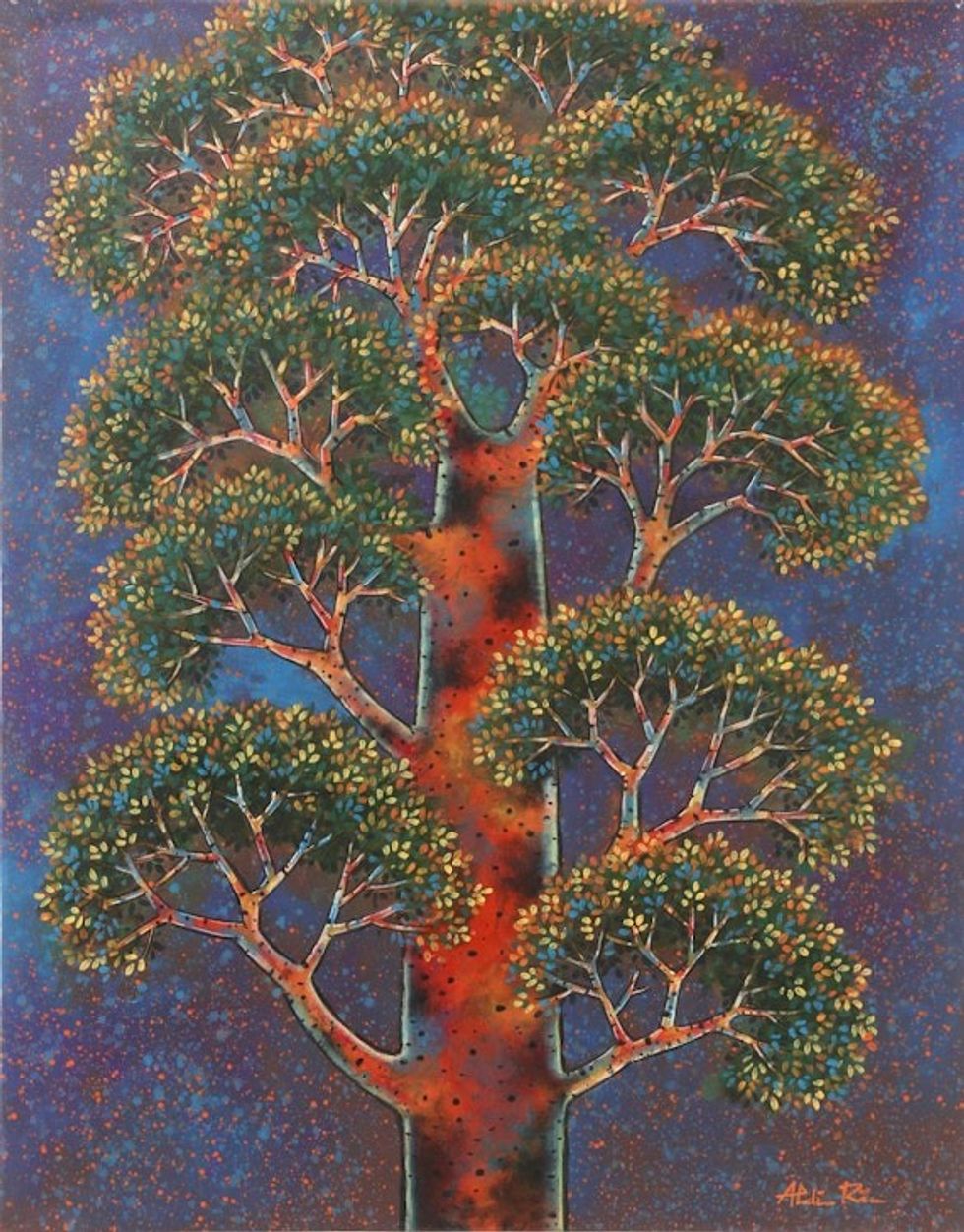 Signed Tree Painting on Canvas 'The Protector'