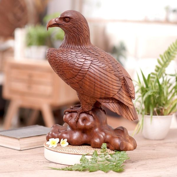 Alternate image for Wood Bird Sculpture Powerful Eagle