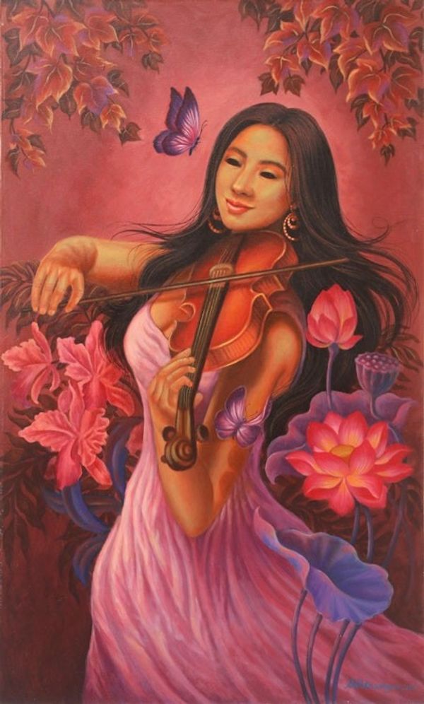 Alternate image for Acrylic Music Painting on Canvas 2021 Afternoon Symphony