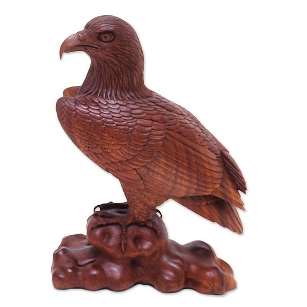 Alternate image for Wood Bird Sculpture Powerful Eagle